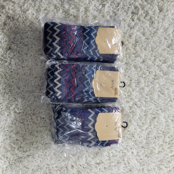 Over The Knee Socks Wool Chevron Stripe Long Boot Socks Boot Socks Blue - Picture 9 of 9